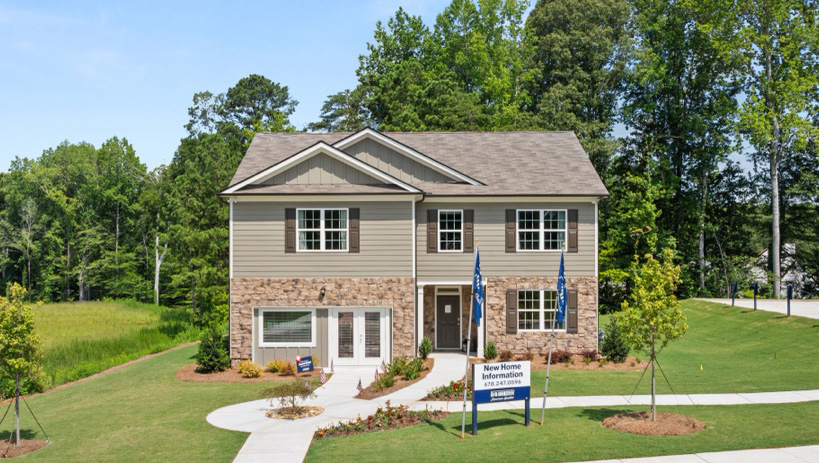 Front exterior of the Green floorplan at Fairhaven in Lithia Springs, GA