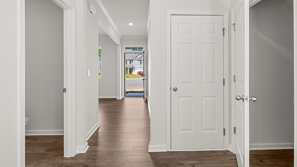 View from the ahllway to the from door.