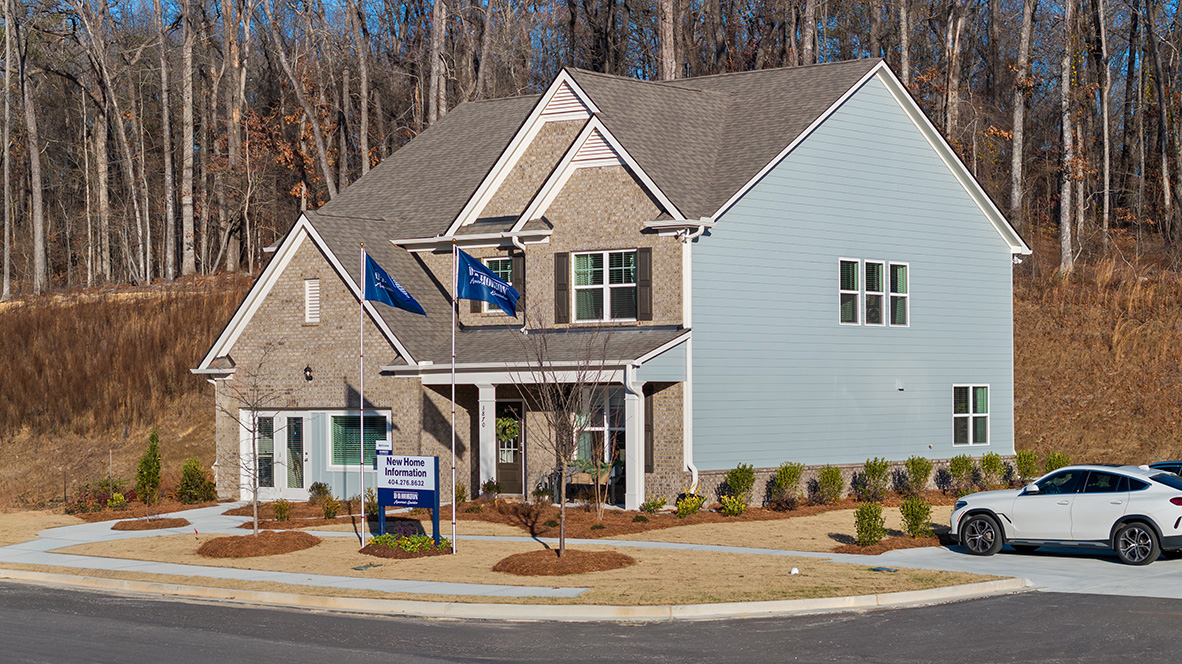 Butner Estates community two story home with brick elevation