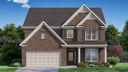 bellview front exterior rendering of elevation G at butner estates in south fulton georgia