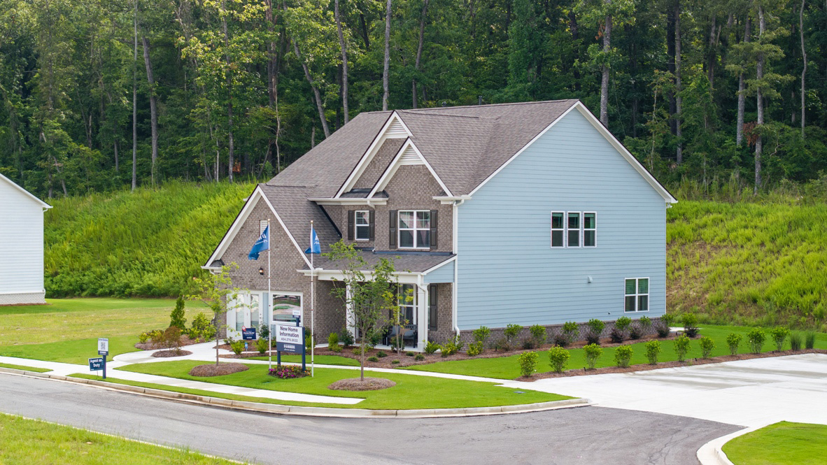 Butner Estates community two story home with brick elevation