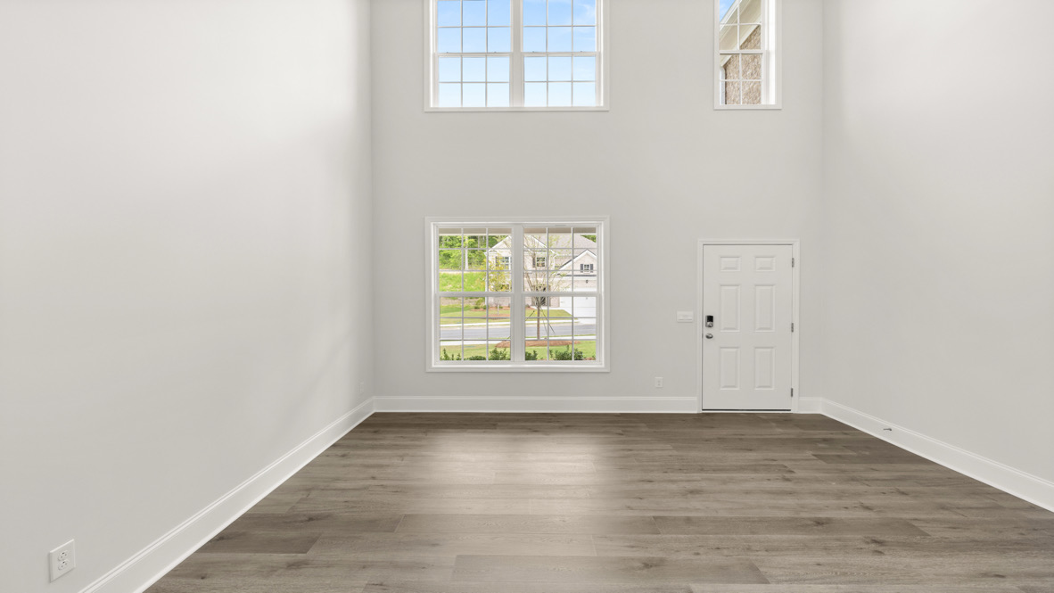 Looking back to the Front room-Front Door highlighting the 2 story windows of Grayson Plan