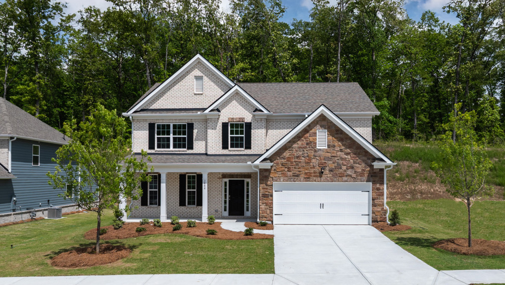 Front exterior of the Lynnbrook floorplan at Butner Estates in South Fulton, GA