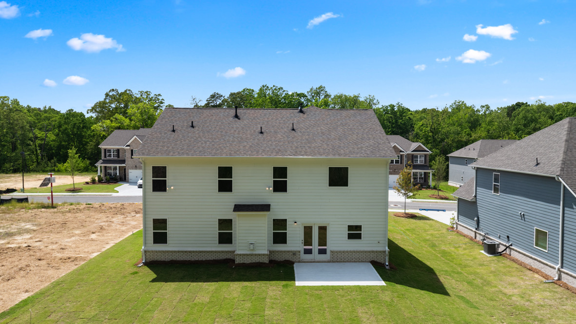 Back exterior of the Lynnbrook floorplan at Butner Estates in South Fulton, GA