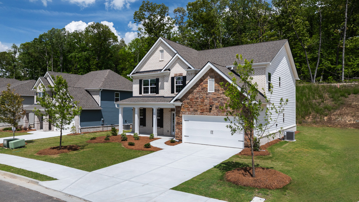 Front exterior of the Lynnbrook floorplan at Butner Estates in South Fulton, GA