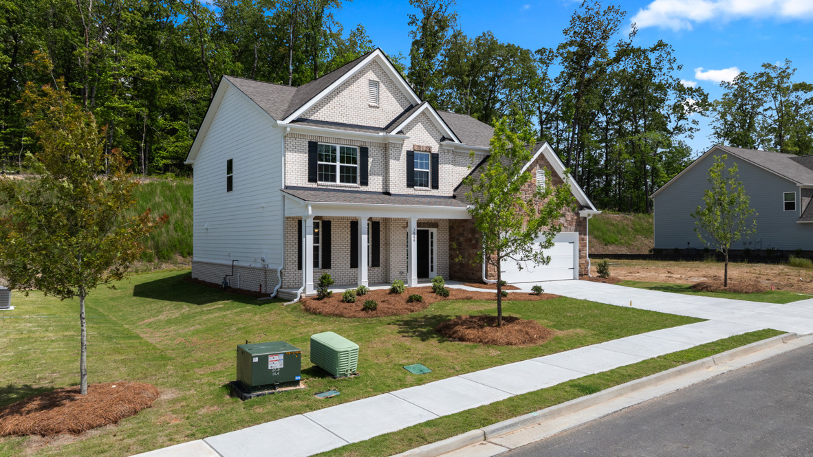 Front exterior of the Lynnbrook floorplan at Butner Estates in South Fulton, GA