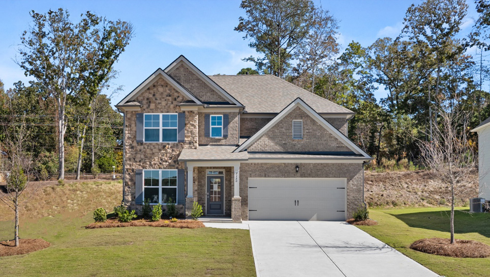 Front exterior of the Windsor floorplan at Butner Estates in South Fulton, GA