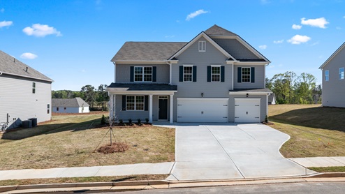 hayden two story single family home exterior at thompson ridge in dallas georgia