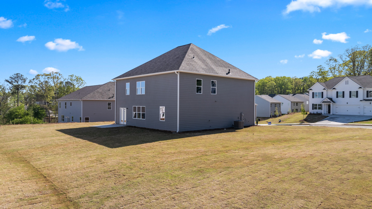 Exterior of the Halton floorplan at Thompson Ridge in Dallas, GA
