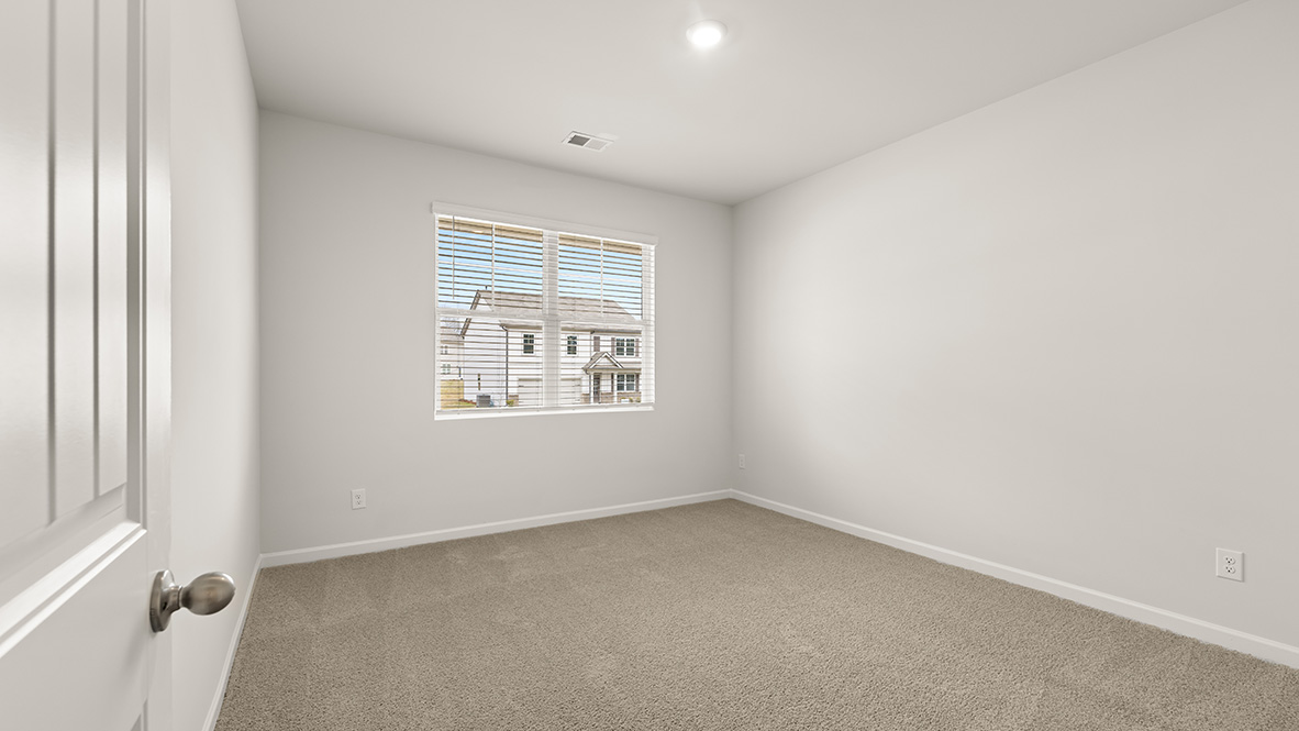 Interiro bedroom with large window