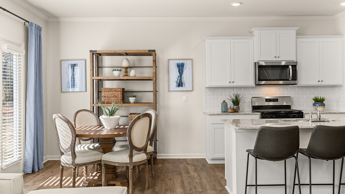 Interior dining area next to kitchen