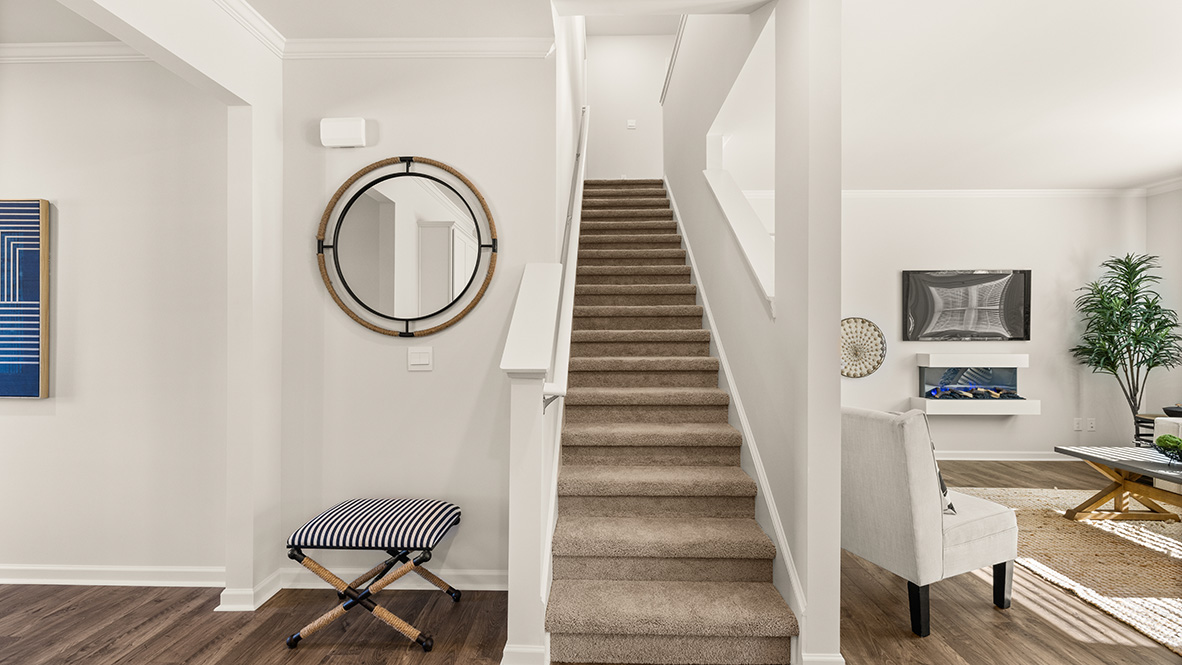 Interior hallway open to staircase