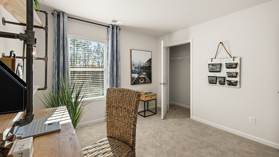 Interior office with window and closet