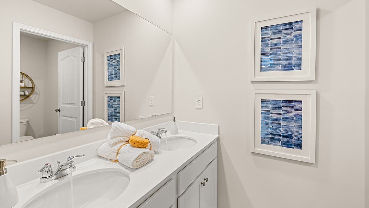 Interior bathroom with double sink