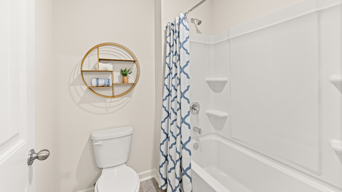 Interior bathroom with full-sized shower