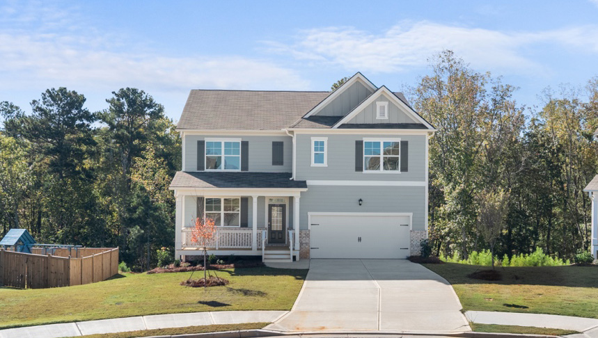 Front exterior of the Hayden floorplan at Thompson Ridge in Dallas, GA