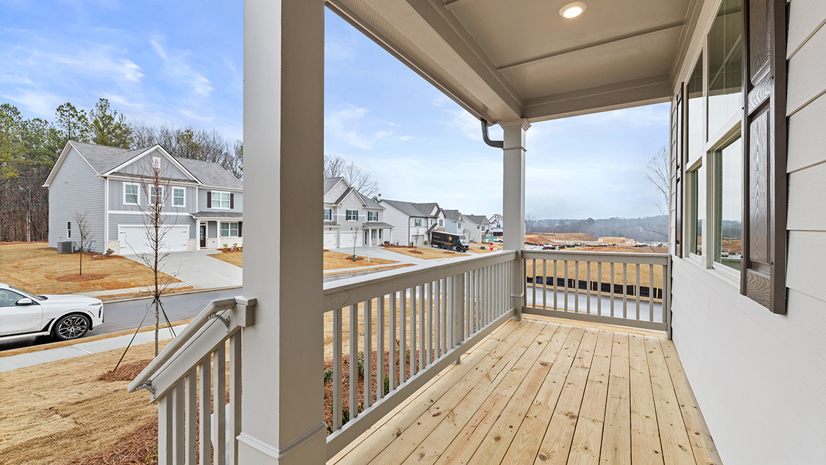 front porch with railing