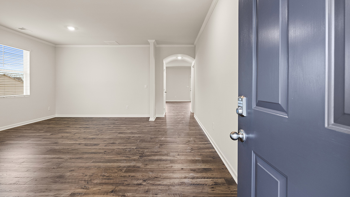 mansfield front entryway opening to large family room at thompson ridge in dallas georgia