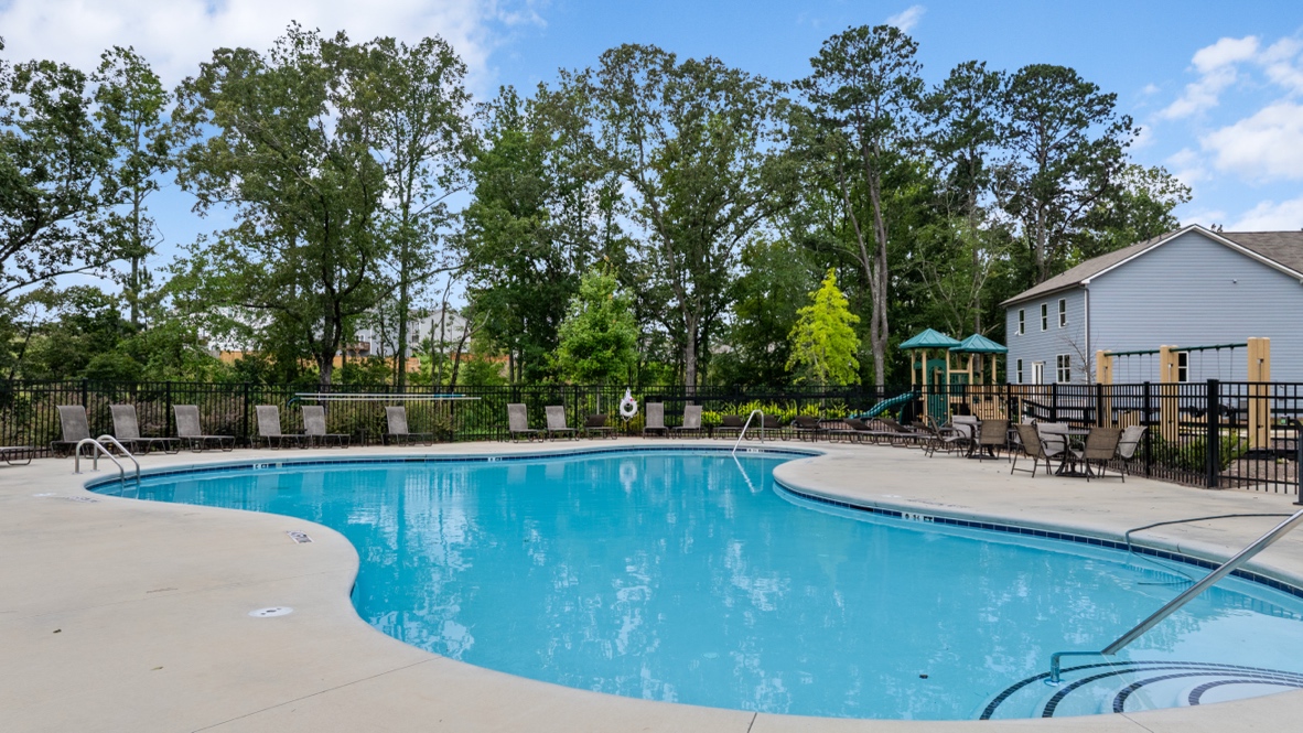 thompson ridge community amenity pool with large pond