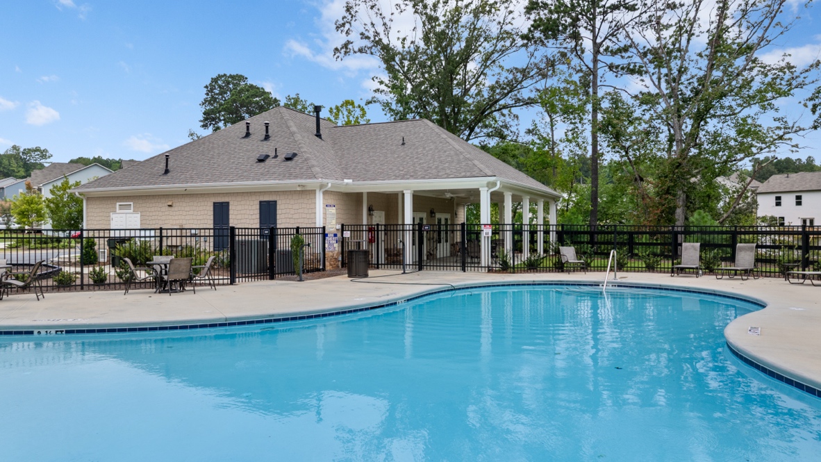 thompson ridge community amenity pool with large pond
