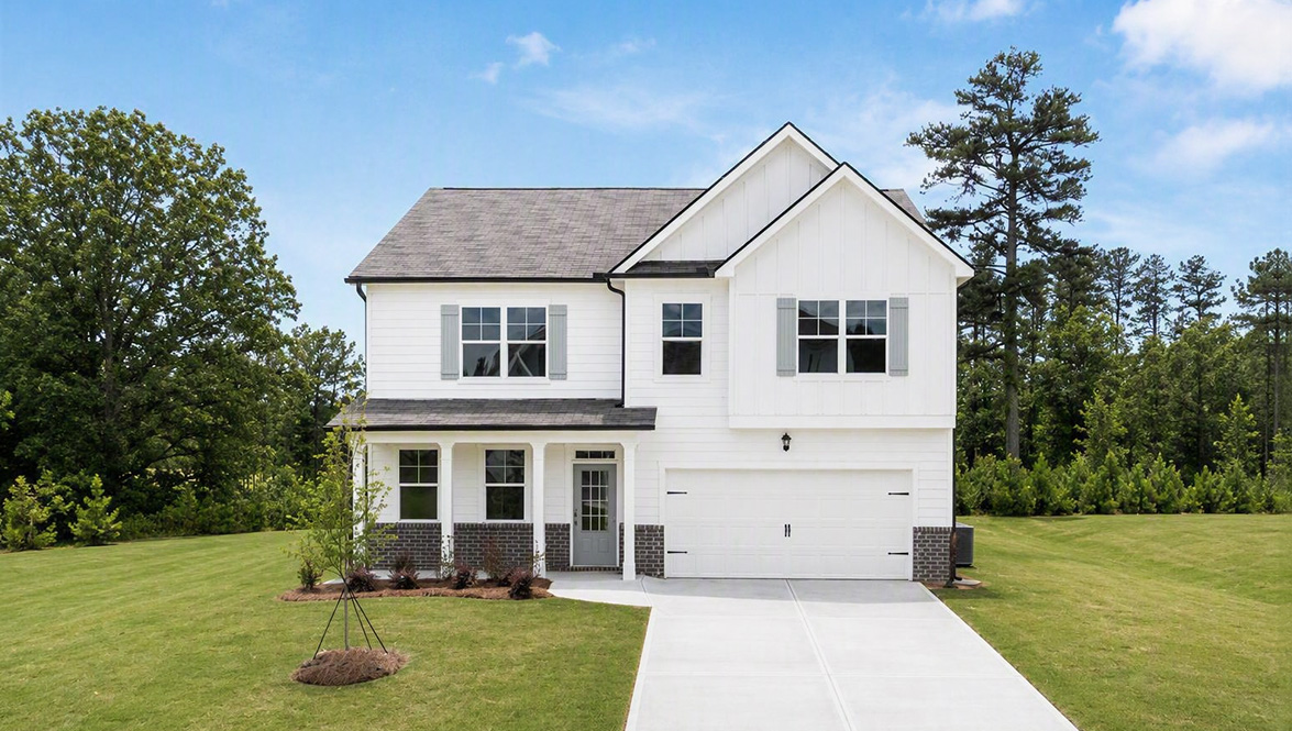 thompson ridge front exterior of the hanover floor plan