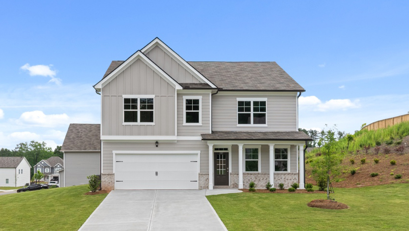 thompson ridge front exterior of the hanover floor plan