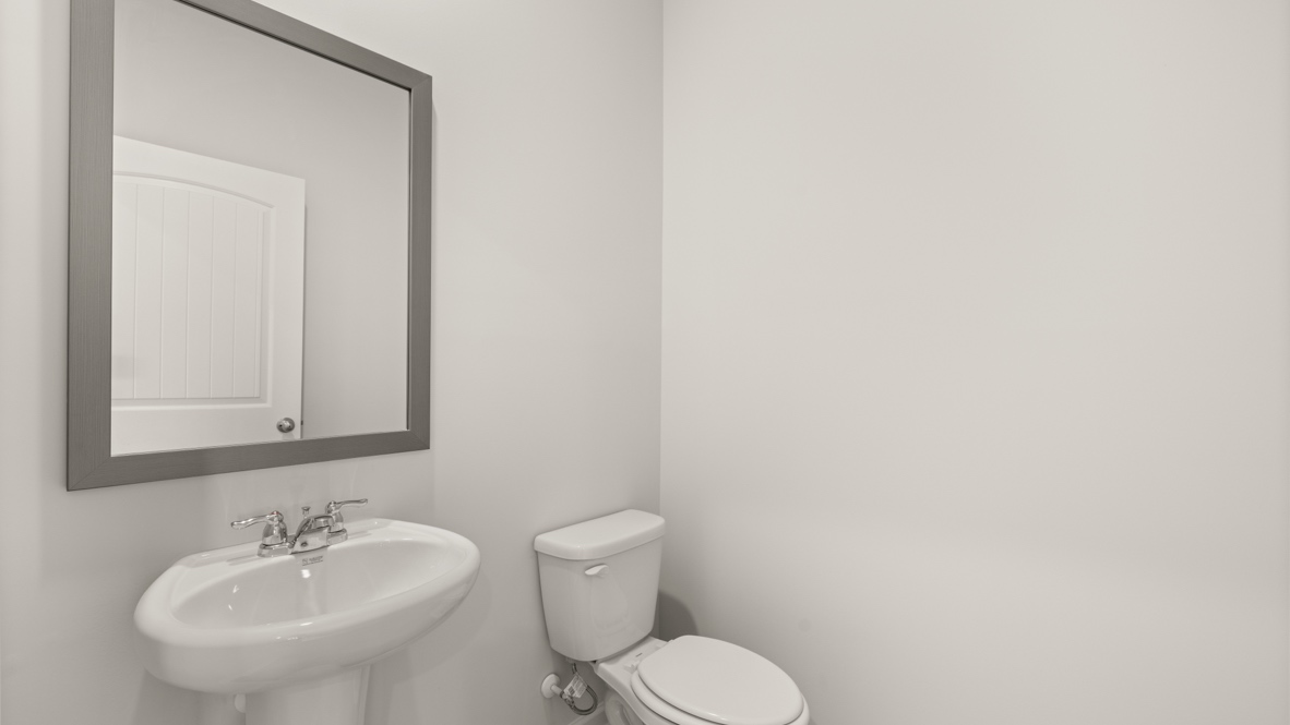 Interior half bathroom