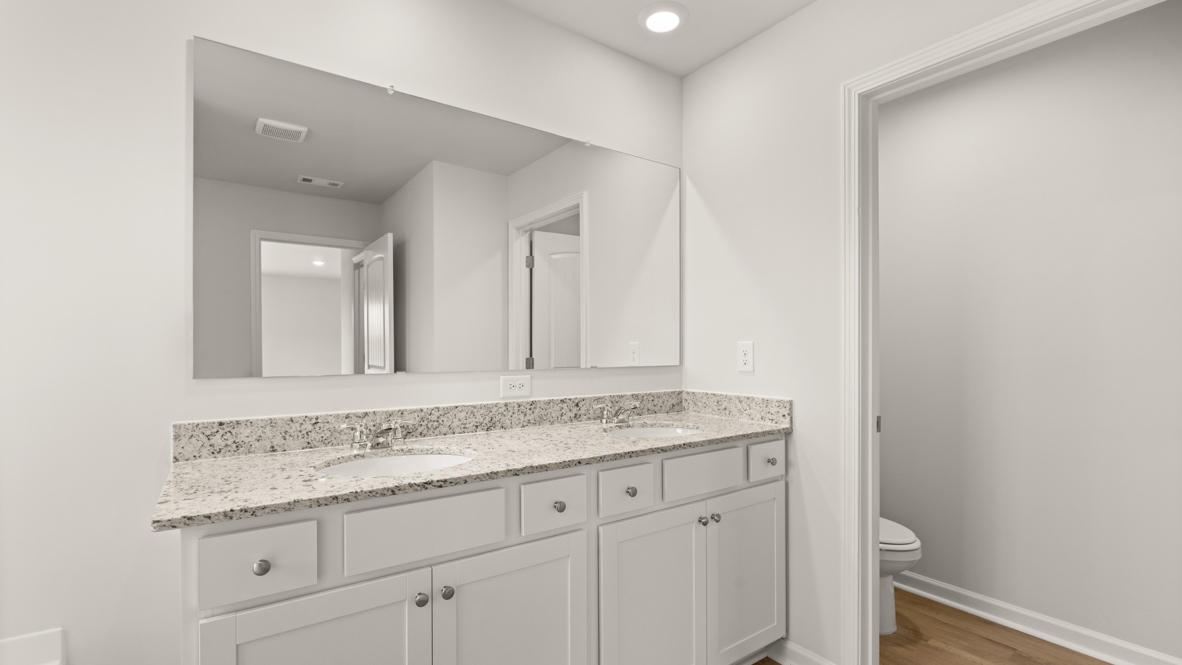 Interior bathroom with double sink