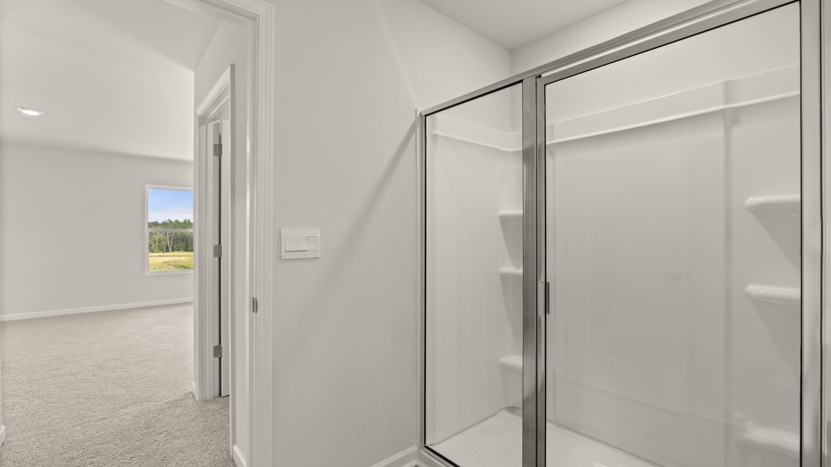 Interior bathroom with shower