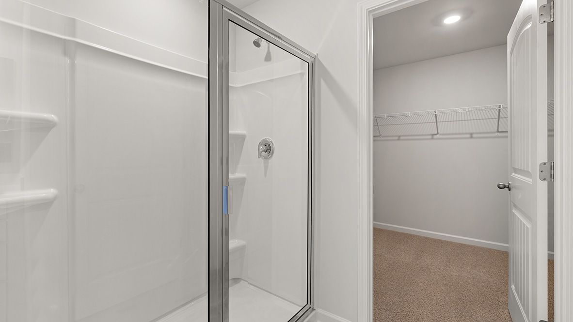 Interior primary bathroom with shower