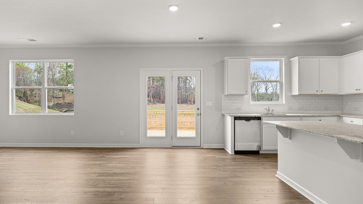 Interior living area open to kitchen
