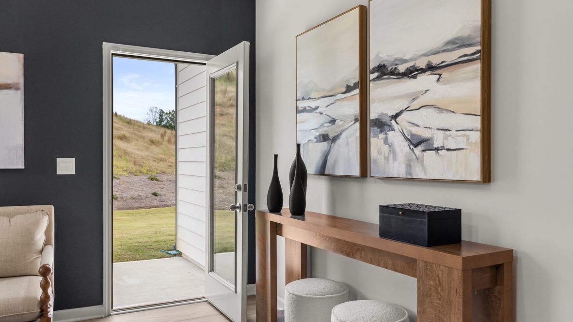 Interior living area next to back patio door