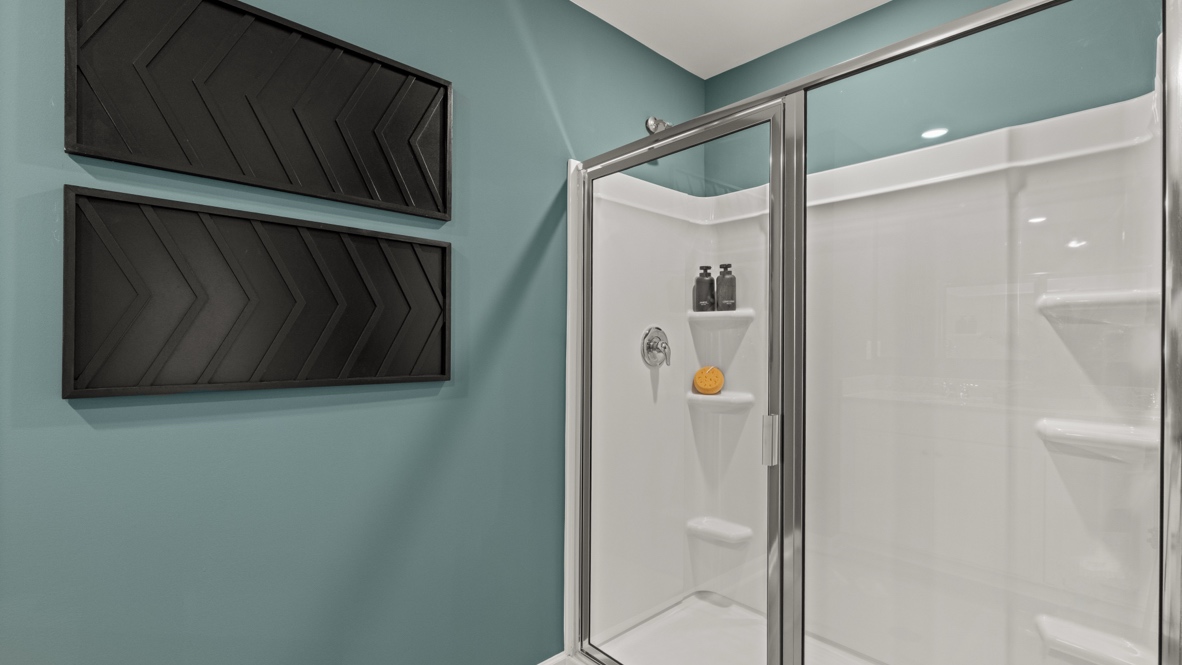 Interior primary bathroom with shower