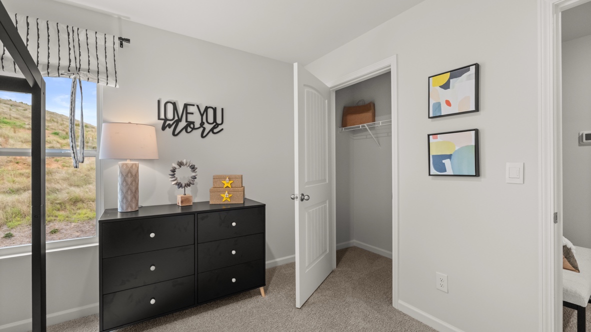 Interior bedroom with closet