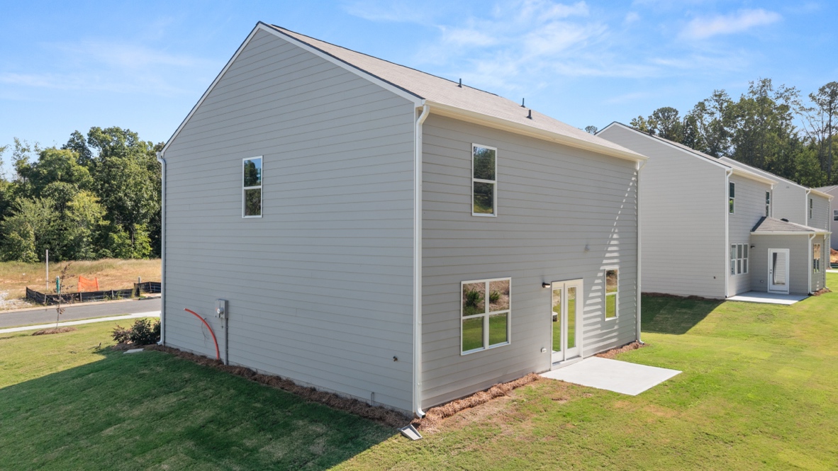 Exterior rear view of homes
