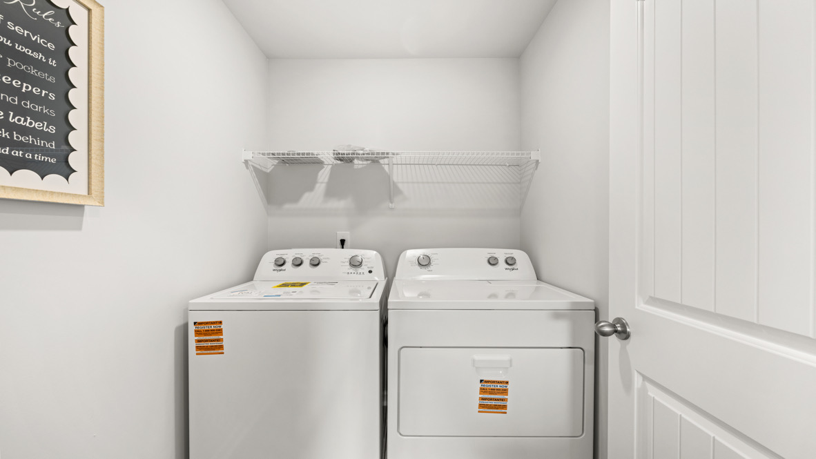 laundry room Belhaven Plan on the second floor