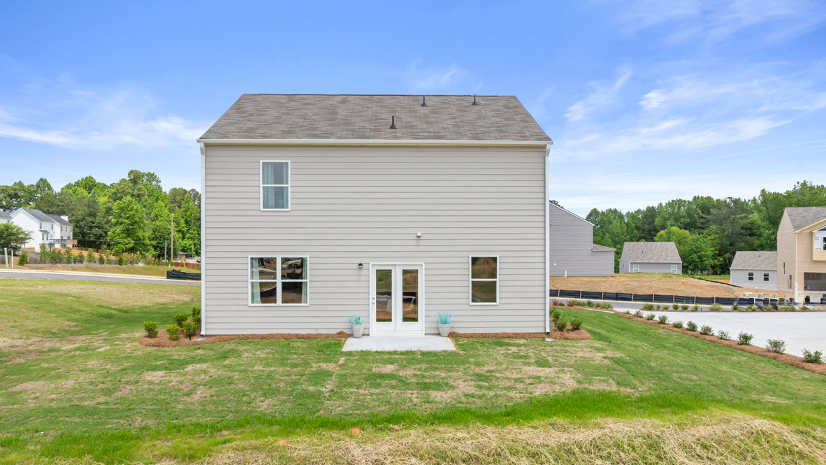 Belhaven Plan two story exterior of back of model home