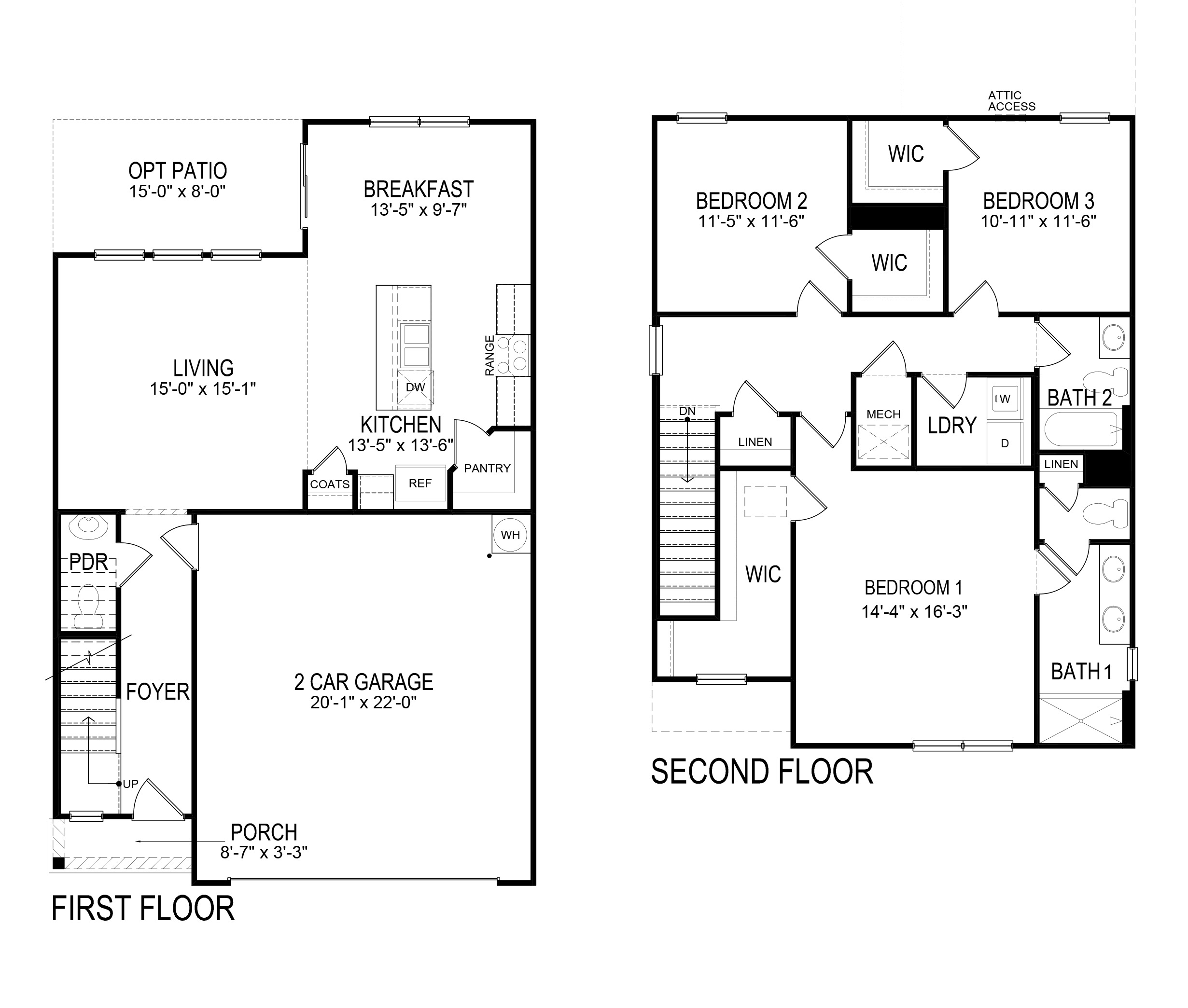 Darwin floorplan sketch at Oakleigh Glen in Dallas, GA