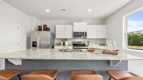 two story model home kitchen