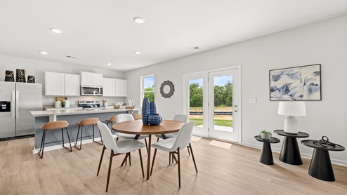 two story model home dining area