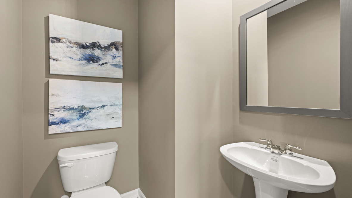 two story model home half bathroom