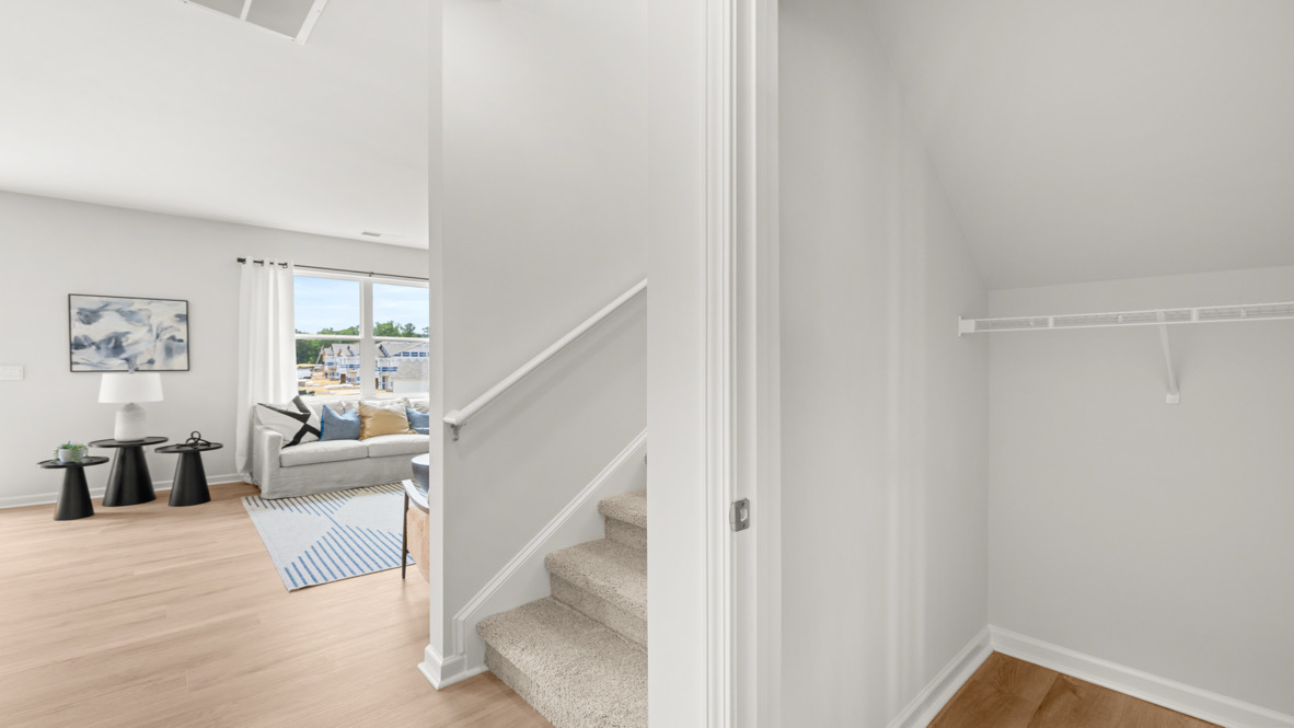 two story model home closet