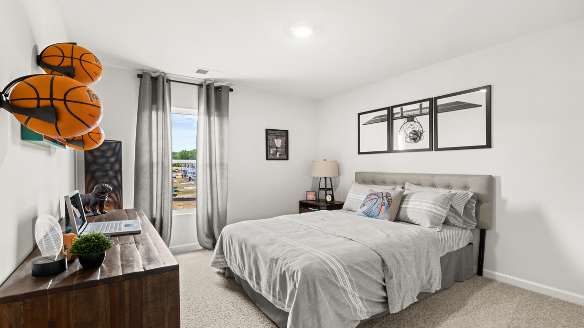 two story model home bedroom