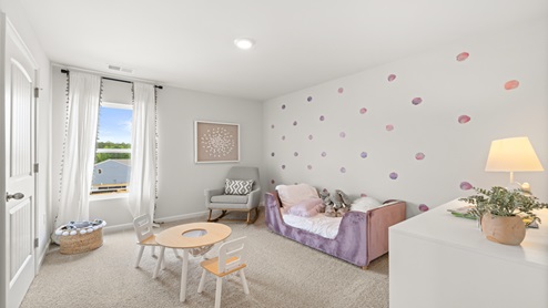 two story model home bedroom