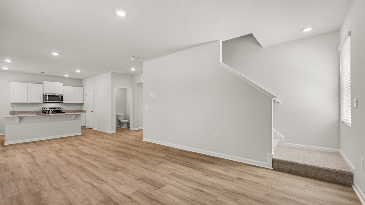 Interior living area open to staircase