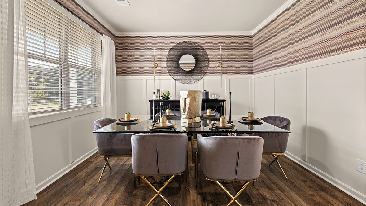 Flex/Dining room with double windows.