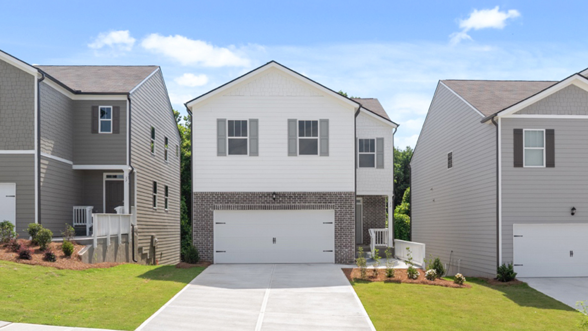 front exterior view of townhomes