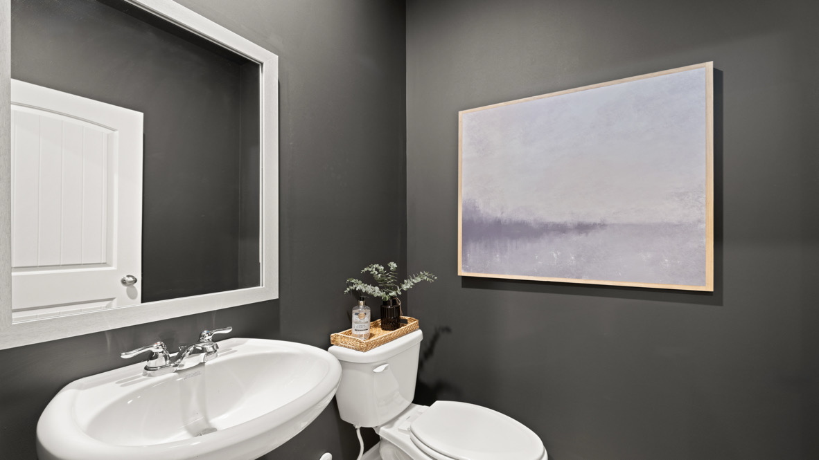 Interior half bathroom with sink