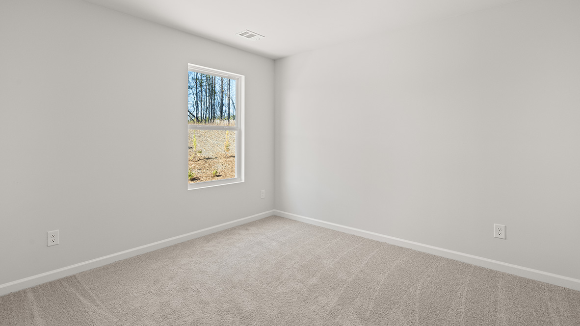 Interior bedroom with large window