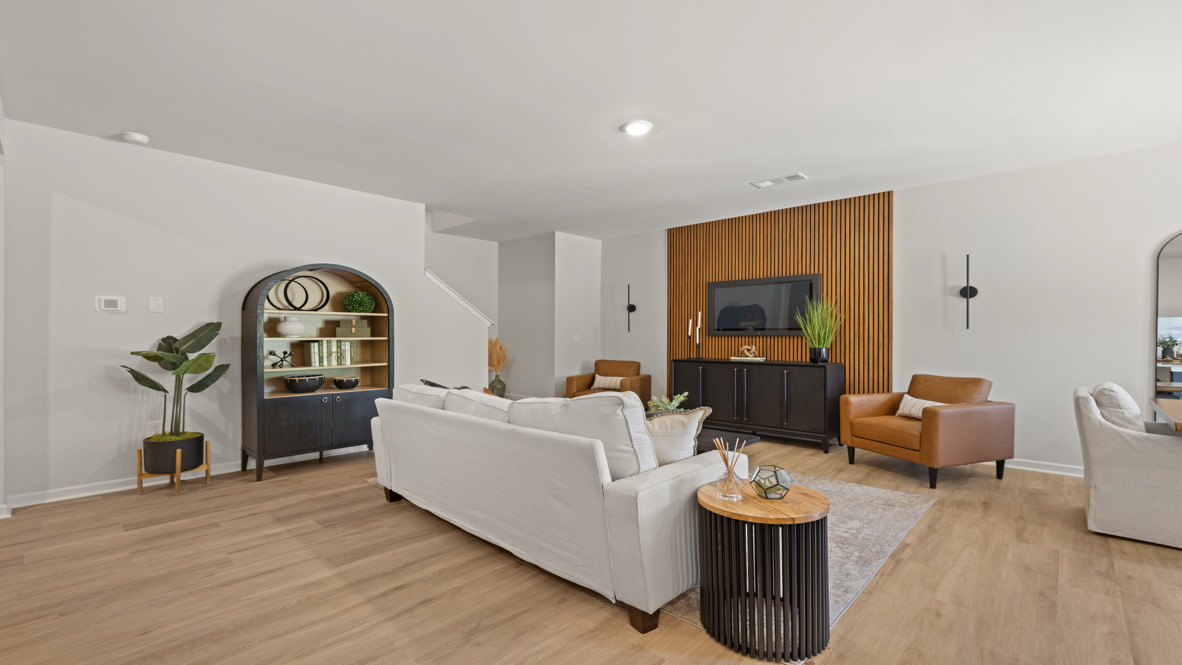 Interior living area with accent wall